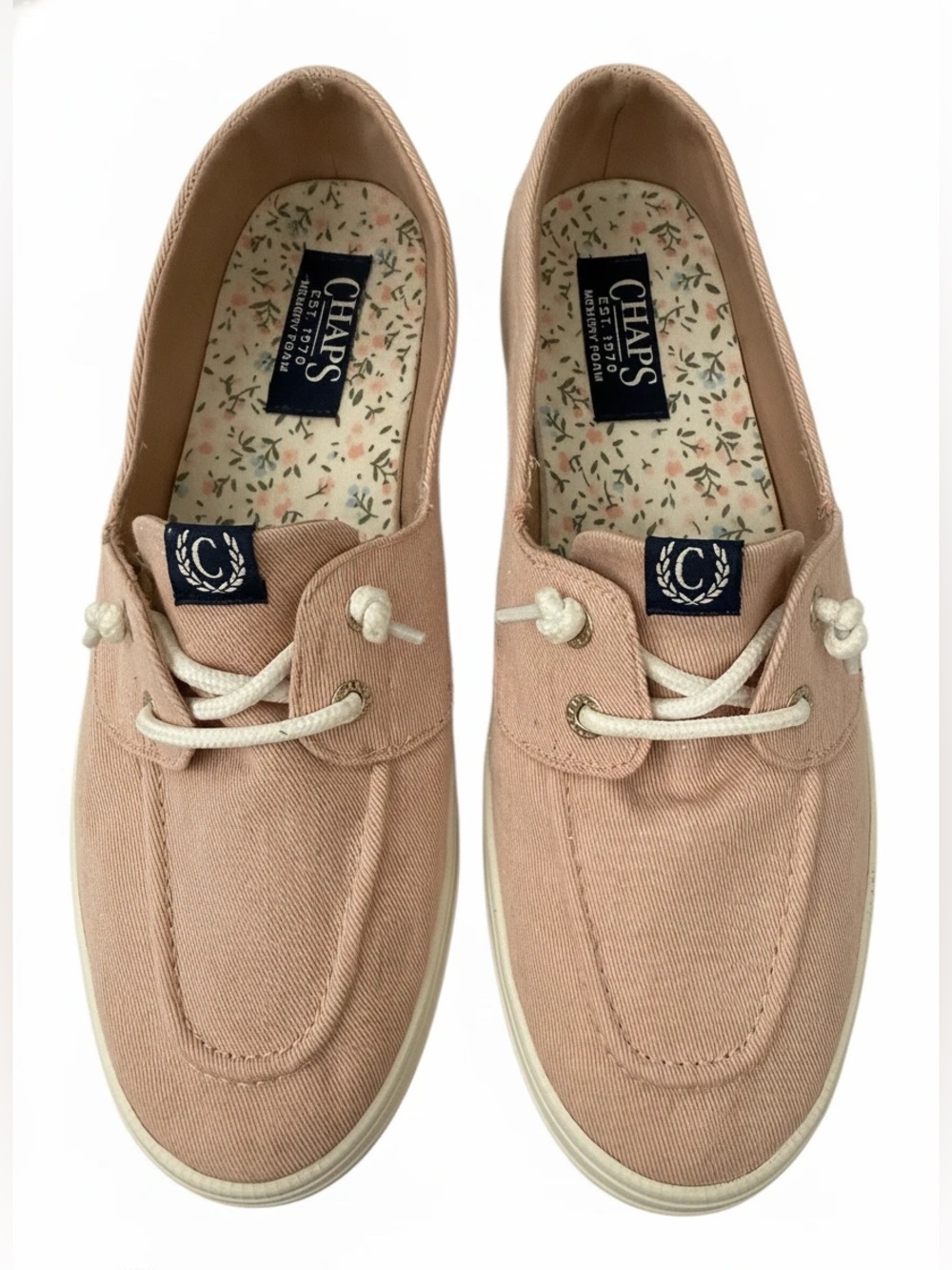 Chaps Women’s Canvas Slip On Boat Shoes in Pink, Size 9.5 - Picture 4 of 7